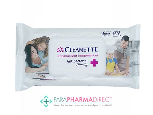 Corps / Beauté Cleanette Lingettes Antibactériennes Famille x60