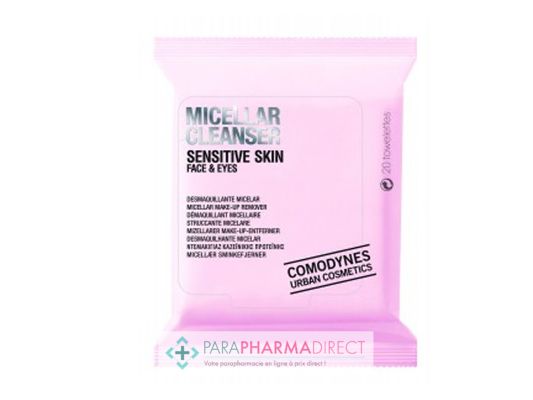 Corps / Beauté Comodynes Make-Up Remover Sensitive Skin Lingettes Démaquillantes Peaux Sensibles 20 lingettes
