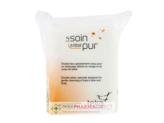 Bébé / Grossesse Tetra Carré Coton Bébé Le Soin à l'Etat Pur Toilette Douceur 100% 50 maxi carrés