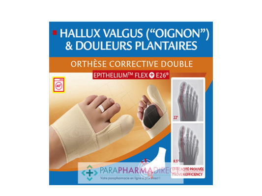 Nutrition / Sport Epitact Hallux Valgus ("Oignon") & Douleurs Plantaires Orthèse Corrective Double Taille S Pied Gauche Epithélium Flex et E26