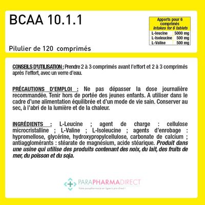Nutrition / Sport Eric Favre BCAA 10.1.1 - Vegan 120 comprimés