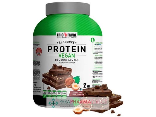 Nutrition / Sport Eric Favre Tri Sources Protein Vegan Saveur Chocolat-Noisettes 2kg