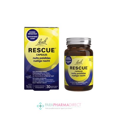 Nutrition / Sport Fleurs de Bach Rescue Nuits Paisibles 30 capsules : Forme / Fatigue pour Compléments Alimentaires