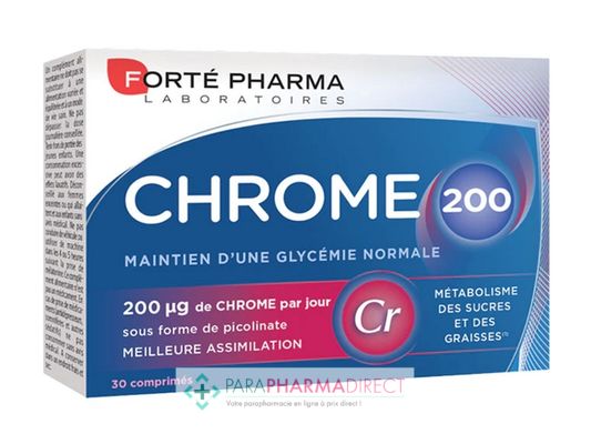 Nutrition / Sport Forté Pharma Chrome 200 - Maintien d'une Glycémie Normale 30 Comprimés