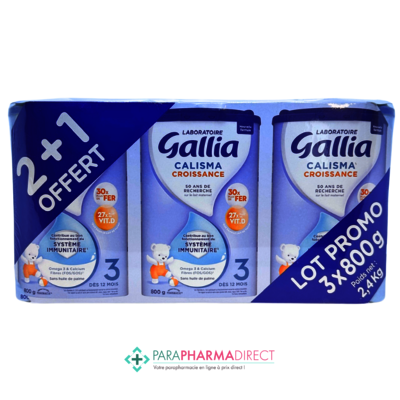 Bébé / Grossesse Gallia Calisma Croissance Lait 3ème Âge 3x800g : Laits pour Bébé / Enfant