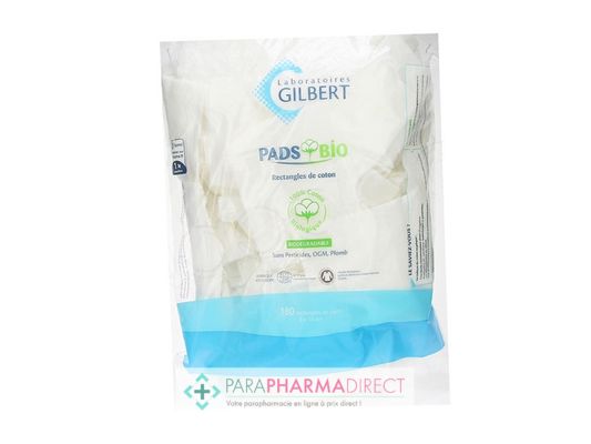 Corps / Beauté Gilbert PADS BIO Rectangle de Coton 8x10cm 180 cotons