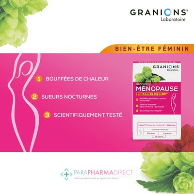 Nutrition / Sport Granions Ménopause - Bouffées de Chaleur & Sueurs Nocturnes 28 Gélules