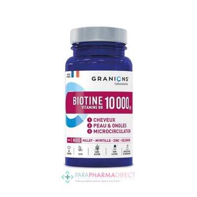 Nutrition / Sport Granions Biotine 10 000 µg - Vitamine B8 - 60 comprimés