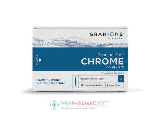 Nutrition / Sport Granions Chrome - Maintien d'une Glycémie Normale 30 Ampoules