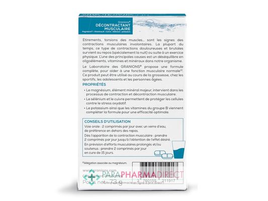 Nutrition / Sport Granions Décontractant Musculaire 60 comprimés