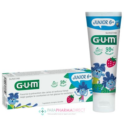 Bébé / Grossesse Gum Dentifrice Junior 6ans+ Goût Fraise 50ml : Dents pour Bébé / Enfant