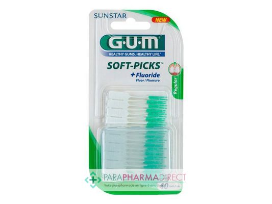 Hygiène / Bien-Être Gum Soft Picks + Fluoride Régular 40 softs picks n°632 : Brosses à Dents pour Dentaire