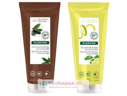 Corps / Beauté Klorane Cupuaçu Gel Douche Nutritif Fève de Tonka + Gel Douche Nutritif Zeste d'Agrumes 2x200ml
