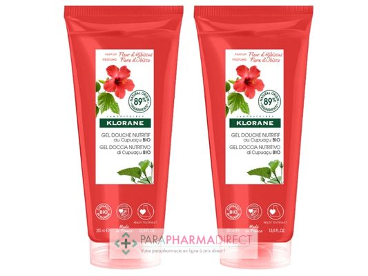 Corps / Beauté Klorane Cupuaçu Gel Douche Nutritif Fleur d'Hibiscus 2x200ml