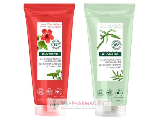 Corps / Beauté Klorane Cupuaçu Gel Douche Nutritif Fleur d'Hibiscus + Gel Douche Nutritif Sève de Bambou 2x200ml