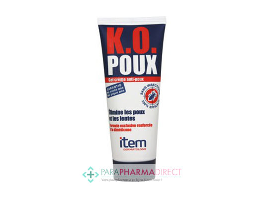 Corps / Beauté Item Dermatologie KO Poux Gel-Crème Anti-Poux 100ml : Poux pour Cheveux