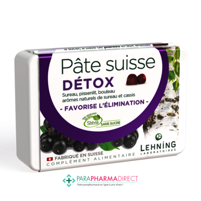 Nutrition / Sport Lehning Pâte Suisse Détox - Favorise l'Elimination 40 gommes