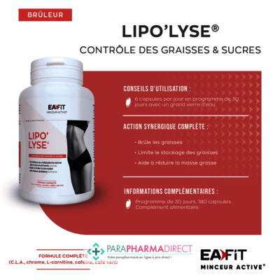 Nutrition / Sport Eafit Lipo'Lyse - Contrôle Graisses et Sucres 180 Capsules