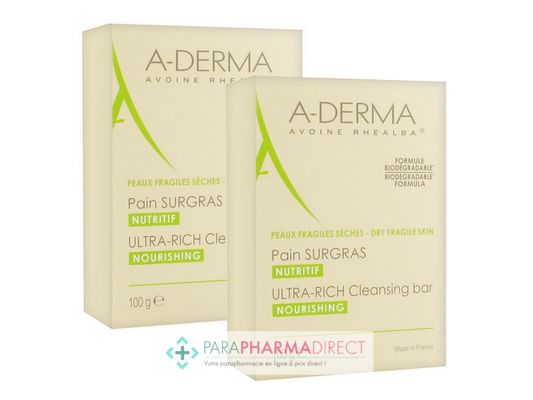 Corps / Beauté A-Derma Pain Surgras Nutritif Peaux Fragiles Sèches 2x100g