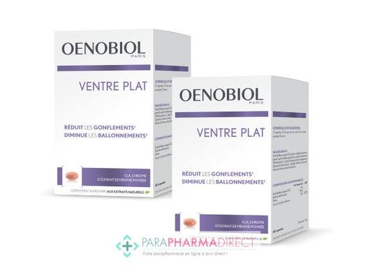 Nutrition / Sport Oenobiol Femme 45+ Ventre Plat Aide à Réduire les Gonflements 2x60 capsules