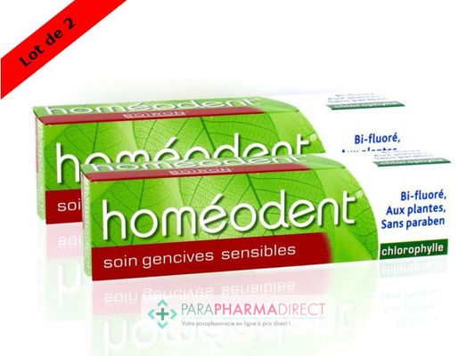 Hygiène / Bien-Être Homéodent Dentifrice Soin Gencives Sensibles Goût Chlorophylle 2x75ml