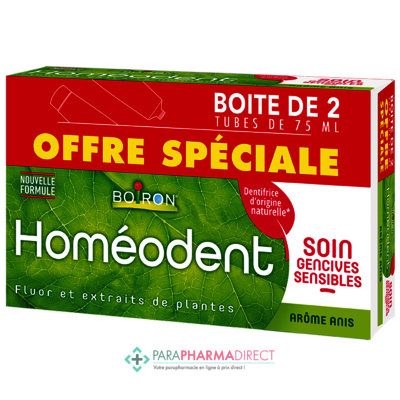 Hygiène / Bien-Être Boiron Homéodent - Soin Gencives Sensibles - Goût Anis - Dentifrice 2x75 ml
