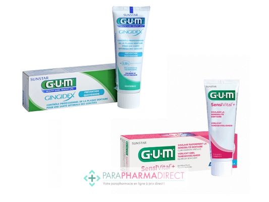 Hygiène / Bien-Être Gum Dentifrice Gingidex 75ml + Dentifrice SensiVital+ Dual Action 75ml