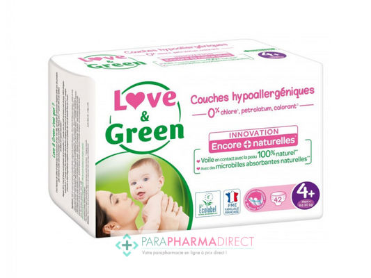 Bébé / Grossesse Love&Green Couches Hypoallergéniques T4+ 9 à 20 kg x42