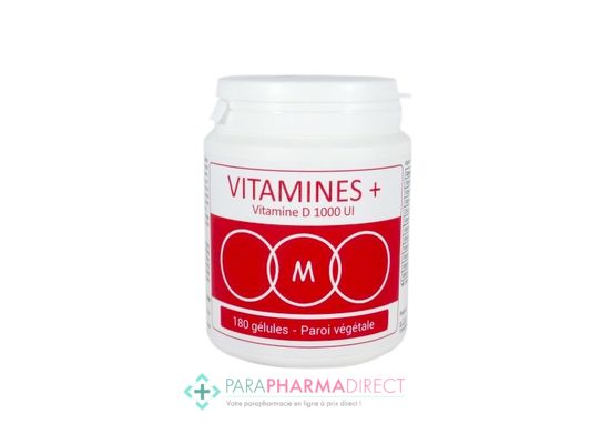 Nutrition / Sport M3Micronutrition Vitamines+ Vitamine D 1000UI 180 Gélules (3mois) : Forme / Fatigue pour Compléments Alimentaires