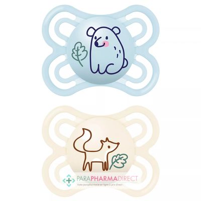 Bébé / Grossesse MAM Perfect - Duo Sucette Silicone "Animaux" 2-6 mois