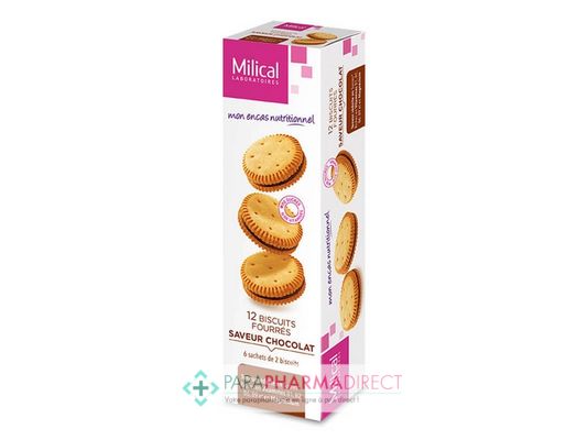 Nutrition / Sport Milical Biscuits Fourrés Saveur Chocolat 12 biscuits