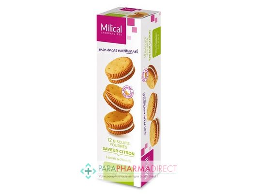 Nutrition / Sport Milical Biscuits Fourrés Saveur Citron 12 biscuits