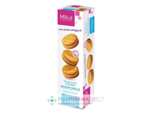 Nutrition / Sport Milical Biscuits Fourrés Saveur Vanille 12 biscuits
