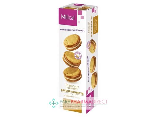 Nutrition / Sport Milical Biscuits Fourrés Saveur Noisette 12 biscuits