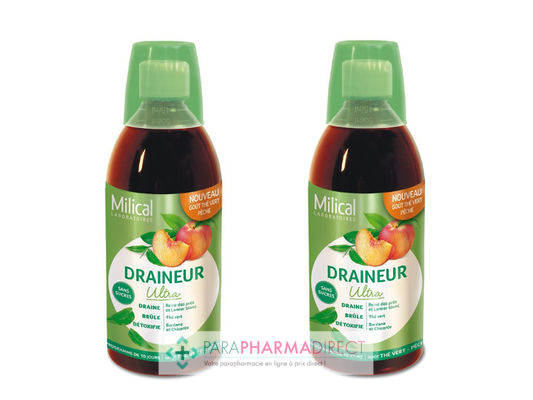 Nutrition / Sport Milical Draineur Minceur Ultra Goût Thé Vert Pêche 2x500ml