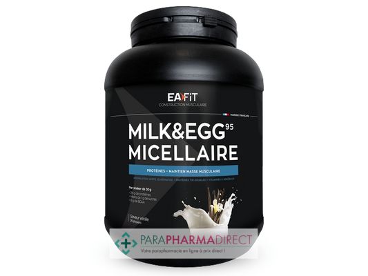 Nutrition / Sport Eafit Milk & Egg 95 Micellaire Saveur - Protéines • Maintien Masse Musculaire Saveur Vanille 750 g