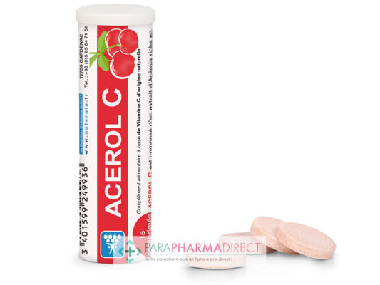 Nutrition / Sport Nutergia Acerol C Vitamine C 15 comprimés : Forme / Fatigue pour Compléments Alimentaires