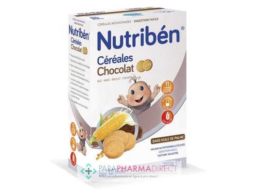 Bébé / Grossesse Nutriben Céréales Chocolat Biscuité Dès 12 Mois 250g : Repas pour Bébé / Enfant