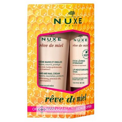 Corps / Beauté Nuxe Rêve de Miel Kit Crème Mains et Ongles 30ml + Stick Lèvres Hydratant 4g