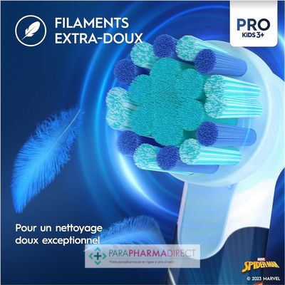Hygiène / Bien-Être Oral B Brosse à Dents Electrique Pro Kids 3+ Spiderman : Brosses à Dents pour Dentaire