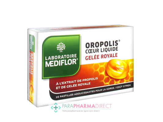 Hygiène / Bien-Être Oropolis Coeur Liquide Gelée Royale Adoucit la Gorge 16 pastilles