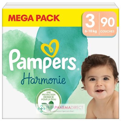 Bébé / Grossesse Pampers Harmonie Mega Pack Taille 3 (6-10kg) 90 couches