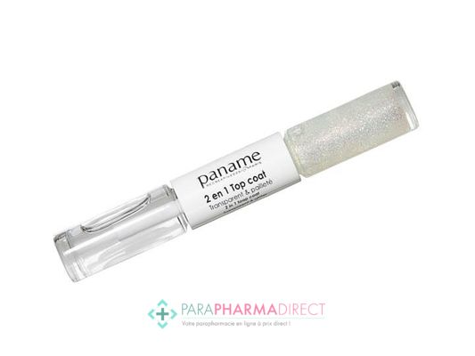 Corps / Beauté Paname Paris Top Coat 2 en 1 Transparent & Pailleté 2x4ml : Ongles pour Maquillage