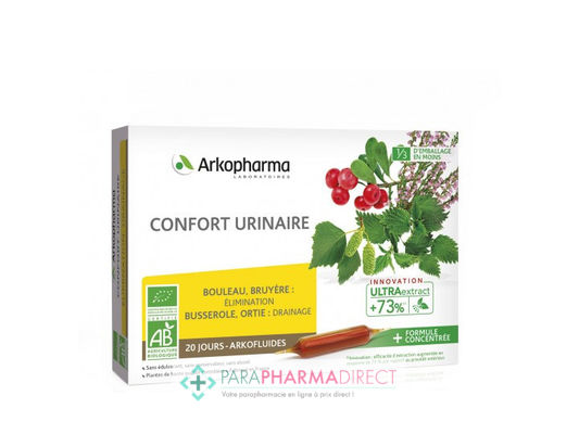 Nutrition / Sport ArkoPharma ArkoFluides - Confort Urinaire - Elimination Drainage - BIO 20 ampoules