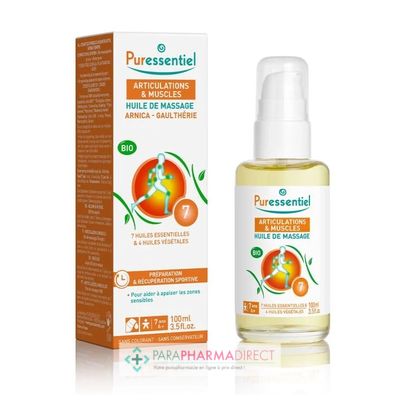 Hygiène / Bien-Être Puressentiel Articulations et Muscles Huile de Massage aux 7 Huiles Essentielles + 4 Huiles Végétales BIO 100ml