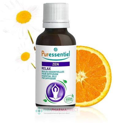 Hygiène / Bien-Être Puressentiel Zen Relax Huiles Essentielles pour Diffusion 30 ml : Huiles Essentielles pour Phyto-Aroma / BIO