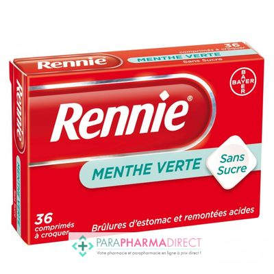 Médicaments RENNIE SANS SUCRE, 36 comprimés à croquer : Acidité / Reflux Gastro-Œsophagien pour Digestion
