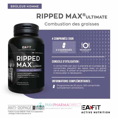 Nutrition / Sport Eafit Ripped Max Ultimate - Combustion des Graisses 120 Comprimés