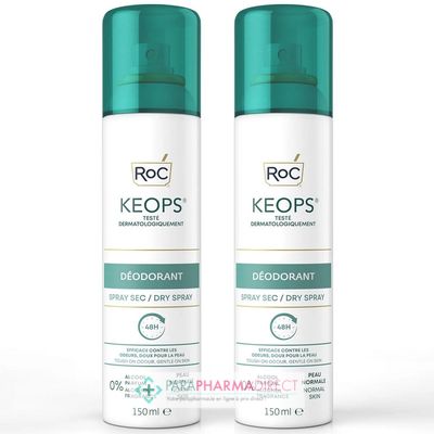 Corps / Beauté Roc Keops - Déodorant - Spray Sec - Peau Normale - LOT 2x150 ml