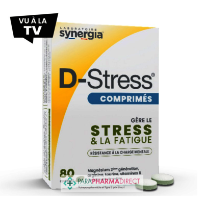 Nutrition / Sport Synergia D-Stress 80 comprimés : Forme / Fatigue pour Compléments Alimentaires